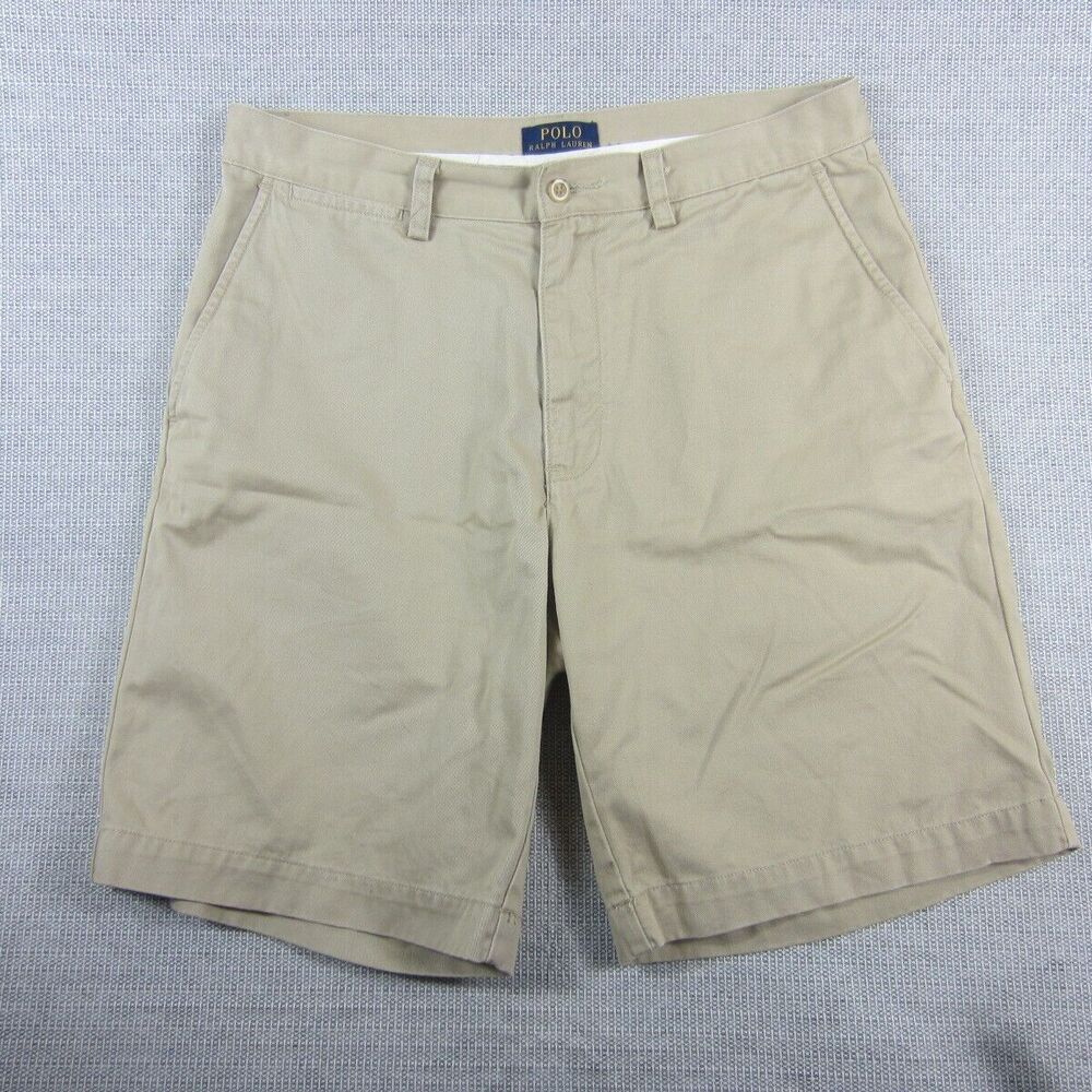 Polo Ralph Lauren Shorts Mens 32 Beige Cotton Casual Golf Chino Bermuda Outdoor